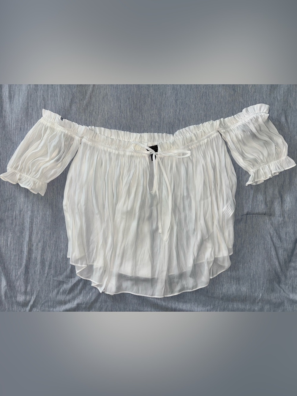 Forever 21 White Off-Shoulder Pleated Blouse